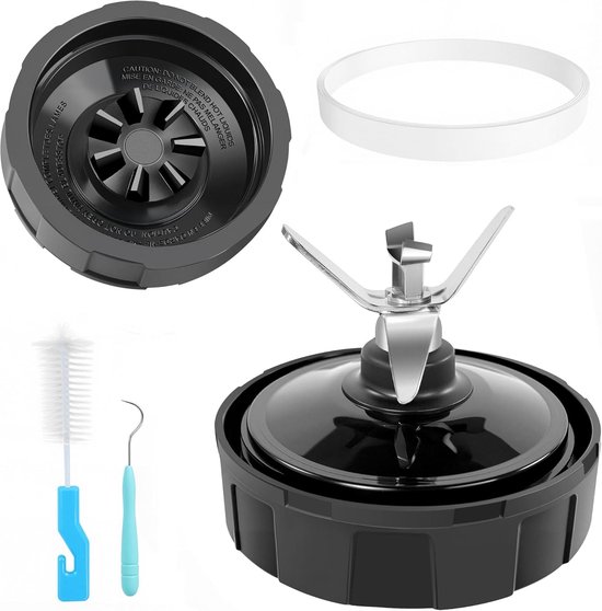 SnelShoppen - 1-Pack 7 Fins Blender Blade Vervangingsset, Extractor Blade Assembly Geschikt voor Ninja Auto iQ en andere Nutri Ninja Modellen, Met Sea