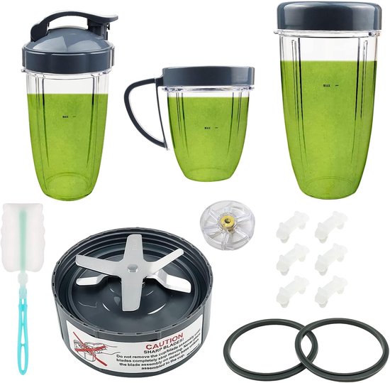 SnelShoppen - 14-delige Blender Vervangingsonderdelen Extractor Mes en Bekers voor 600w & 900w Series, Inclusief Dichting, Schokdemper en Tandwiel (1