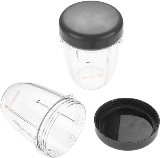 SnelShoppen - 18oz Cup met Platte Deksel Vervangende Onderdelen - 2 Stuks Compatibel met Blender Juicer Accessoires voor Keuken, Feest en Camping
