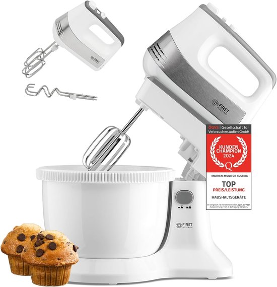 SnelShoppen - 2-in-1 Handmixer en Blender 3,4 L met Automatische Aandrijving 500 W - 5 Snelheden en Turbofunctie - Inclusief Deeghaak en Garde voor Ke