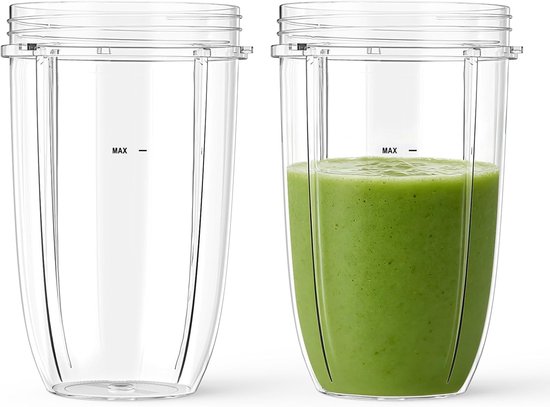 SnelShoppen - 2-Pack 24oz Vervangende Blender Cups Geschikt voor 600W & 900W Blenders - Ideaal voor Smoothies, Sap en Gezonde Dranken - Duurzaam en Pr