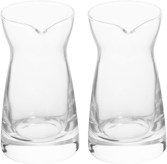 SnelShoppen - 2 Stuks Glazen Melkkannen Kleine Roomkanen Melkcontainers voor Keuken Huishouden Elegante Sauskan met Eenvoudig Schoon Te Maken Oppervla
