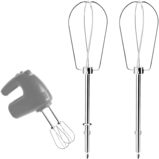 SnelShoppen - 2 Stuks Handmixer Kloppers - RVS Turbo Mixers - Vervangingsaccessoires Keuken - Geschikt voor Bakken en Koken - Duurzaam en Sterk - Univ