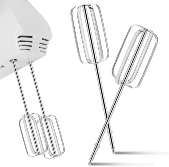 SnelShoppen - 2 x Roestvrijstalen Handmixer, Reserveonderdelen voor Eiermixer, Elektrische Staafmixer, Keukenaccessoires voor Bakken en Koken