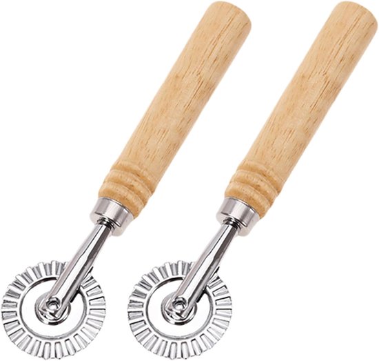 SnelShoppen - 2PCS Pasta Snijwiel Ravioli Snijwiel Met Roller Pizza Snijwiel Dumpling Kant Maken Zink Legering Noodle Snijder Voor Keuken