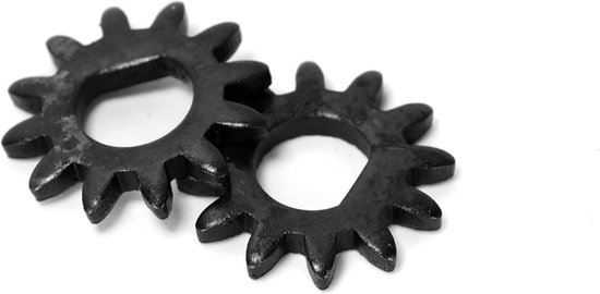 SnelShoppen - 2Pcs Zwart Stalen Tandwiel Vervangingsdelen voor Handkruk Italiaanse Pasta Machine 21mm x 9mm 12 Tanden - Duurzaam en Betrouwbaar