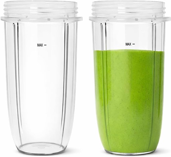 SnelShoppen - 2x Poweka 680g Bekers voor Blender Accessoires - Vaatwasmachinebestendig, BPA-vrij, Lekvrije Afdichting voor Nutribullet 600W en 900W van Snelshoppen