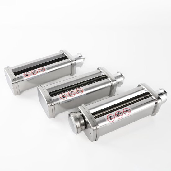 SnelShoppen - 3-in-1 Pasta Maker Set - Professionele Pastamaker met RVS Roller en Snijder - 8 Dikte-instellingen - Fettuccine en Linguine Snijders - G