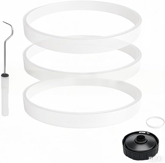 SnelShoppen - 3-Pack Vervangende Rubber O-Ring Voor Blender - Wit - Diameter 3,9 Inch - Eenvoudige Installatie - Levensduur Verlengend - Keukenaccesso