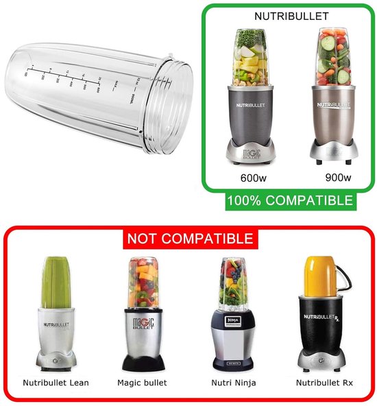 SnelShoppen - 32OZ Sapcentrifuge Beker, Compatibel met Elektrische Mixer, Grote Cups, Accessoires, Reserveonderdelen, Ideaal voor Keuken en Smoothies
