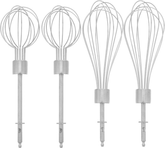 SnelShoppen - 4 Reservegardes Roestvrij Staal voor Elektrische Mixer - Duurzaam, Makkelijk te Installeren, Perfect voor Eieren en Room - Keukenaccesso