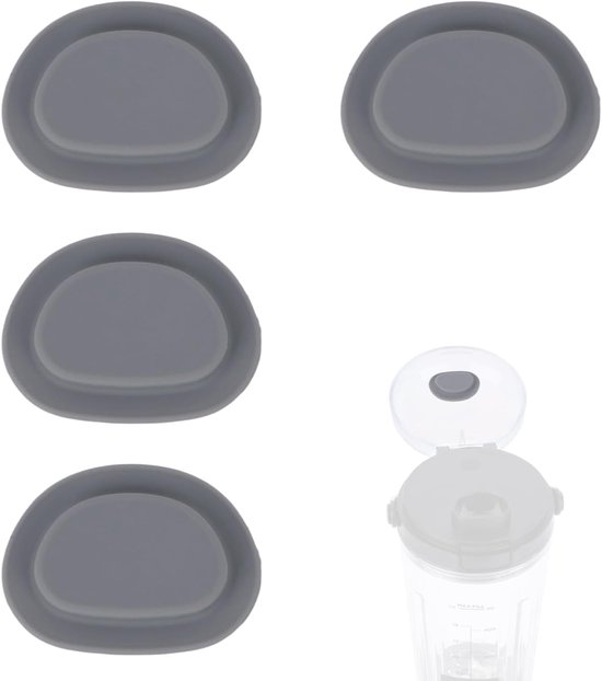 SnelShoppen - 4 Stuks Blender Spout Lid Plug 3cm - Lekvrije Deksel Pluggen voor Ninja BC151 Series - Donkergrijs - Ideaal voor Keuken en Dagelijks Geb