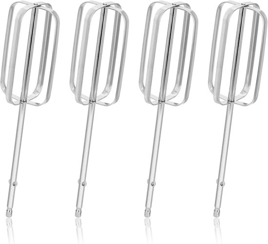 SnelShoppen - 4 Stuks Handmixer Kloppers, RVS Vervangende Kloppers voor Handmixer, Keukenaccessoires voor Bakken, Geschikt voor Diverse Handmixers