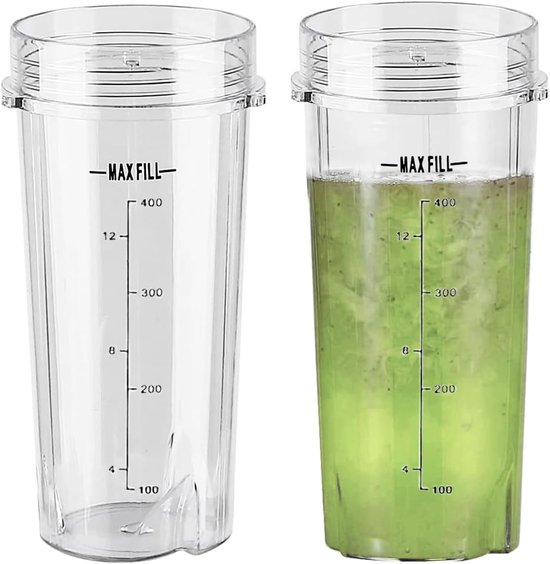 SnelShoppen - 470ml Vervangende Cups voor Blender - 2-Pack BPA Vrij en Vaatwasserbestendig - Ideaal voor Smoothies en Gezonde Dranken - Eco-vriendelij