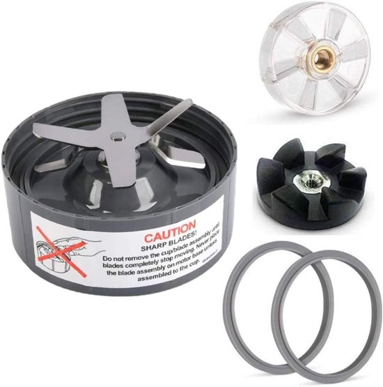 SnelShoppen - 5-delige Vervangende Mes Set voor Mixers, Premium Lekvrije Extractor Mes met Manure Gear, Top Basis Sprocket en Siliconen Seal voor 600W