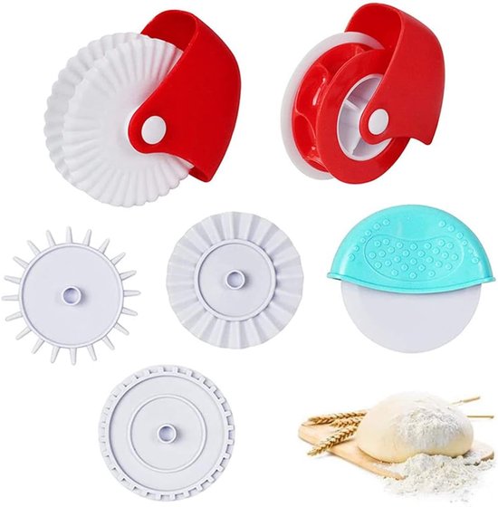 SnelShoppen - 6 Stuks Deegsnijders voor Bakken, Plastic Deegsnijders voor Taartdeeg, Ravioli, Pasta, Pizza, Gebak, Versiering, Lichtgewicht, BPA-vrij,