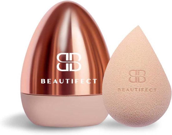 SnelShoppen - Beautifect Pod met blender - Multifunctionele make-up blender, compact, kleur: roze, ideaal voor onderweg, feesten en dagelijks gebruik