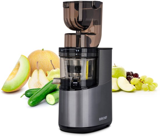 SnelShoppen - BioChef Atlas Whole Slow Juicer Pro Sapcentrifuge 400W - Zilverkleurig - BPA-vrij - Vaatwasmachinebestendig - Koudpersen - Keuken