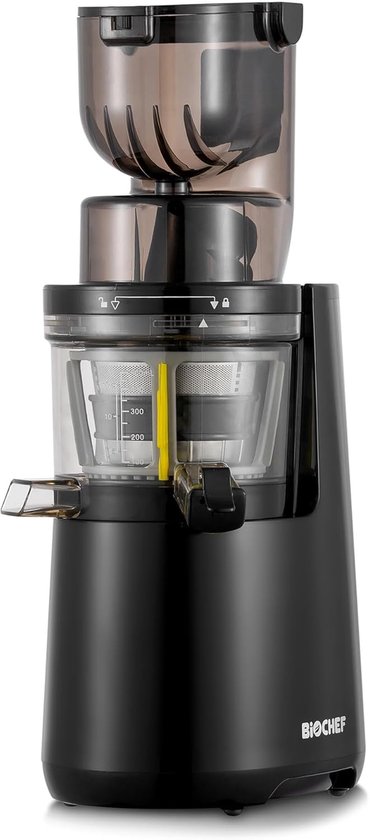 SnelShoppen - BioChef Atlas Whole Slow Juicer Sapcentrifuge - Zwart - Slowjuicer voor Groenten en Fruit - Koudgeperst - Gezond en Vers Sap maken - Keu