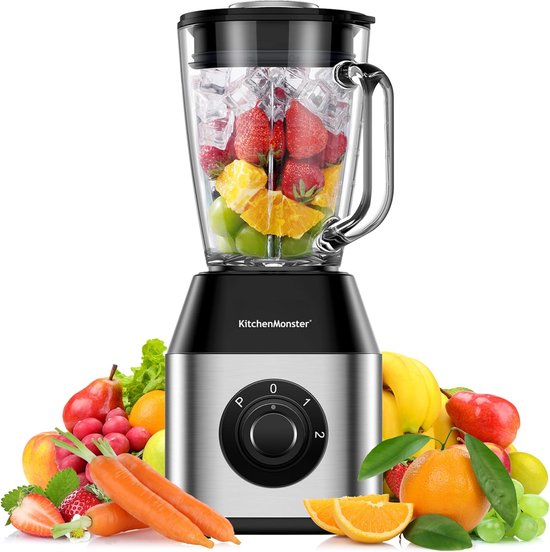 SnelShoppen - Blender Pro 1200 Watt - Smoothie Maker 1.5 Liter met 3 standen voor perfecte smoothies, soepen en sauzen in de keuken