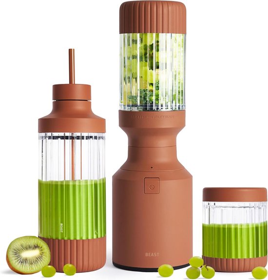 SnelShoppen - Blender voor Smoothies en Shakes met 3 To-Go Bekers - 850W - BPA-vrij Tritan - 700ml - Ideaal voor Bevroren Fruit, IJs, Dips en Dressing