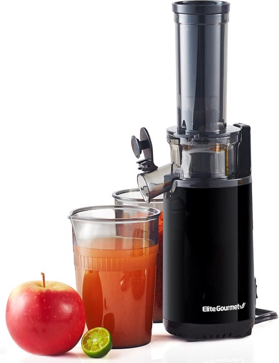 SnelShoppen - Compacte Chewing Juicer, Koud Pers Juicer met 16 oz Sapbeker, Voedzaam en Makkelijk Schoon te Maken, Anthraciet, Voor Keuken en Gezonde