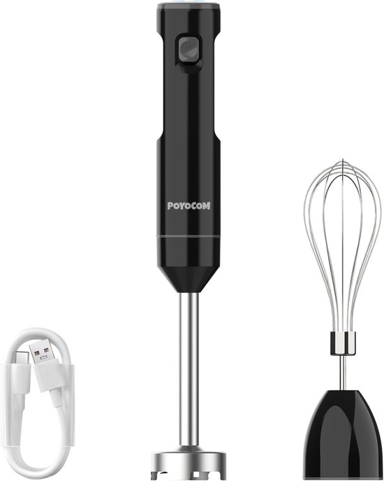 SnelShoppen - Draadloze Handblender met Variabele Snelheid, Oplaadbare Staafmixer met Type-C Kabel, Eieren Klopfunctie voor Smoothies, Milkshakes, Sau