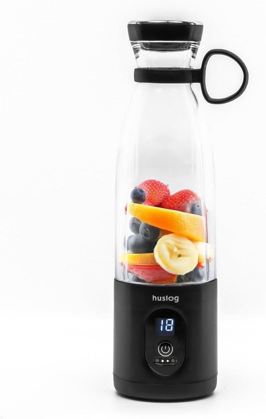 SnelShoppen - Draadloze To Go Blender 315 W - 580 ml - USB Oplaadbaar - Zwart - Ideaal voor Shakes, Smoothies, Eiwitshakes, Sport, Camping, Keuken