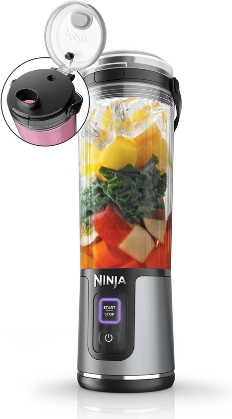 SnelShoppen - Draagbare Blender - 530 ml - Lekvrij Deksel & Schenktuit - Snoerloze Miniblender - Oplaadbaar - Smoothies, Proteïneshakes, IJs & Bevrore