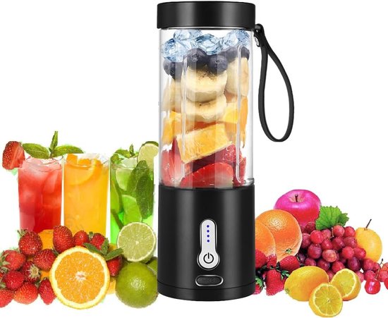 SnelShoppen - Draagbare Blender voor Smoothies en Shakes met 6 Messen, USB Oplaadbare Mini Juicer, BPA Vrij, Compact en Lichtgewicht voor Sport, Kanto