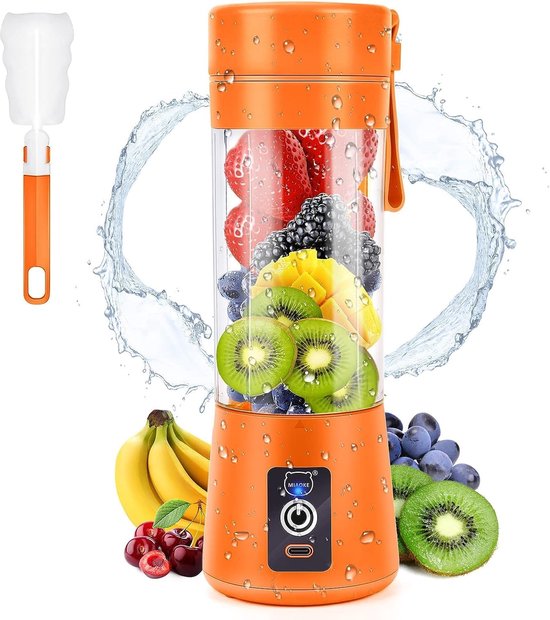 SnelShoppen - Draagbare Mini Mixer, 2000 mAh, 22000 rpm, voor Sap, Smoothies | Persoonlijke Blender Kleine Smoothie Maker Oplaadbaar, RVS Bladen voor van Snelshoppen