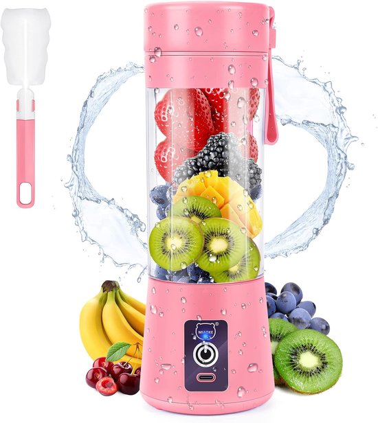 SnelShoppen - Draagbare Mini Mixer, 2000 mAh, 22000 rpm, voor Sap, Smoothies | Persoonlijke Blender Kleine Smoothie Maker Oplaadbaar RVS Messen voor T