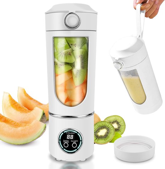 SnelShoppen - Draagbare Mixer 700 ml Smoothie Maker, Mini Blender To Go, Oplaadbare Blender met Messen voor Gym, Kantoor, Camping en Reizen