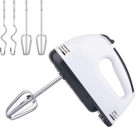 SnelShoppen - Elektrische Handmixer met 7 Snelheden, Twee Garde's, Ideaal voor Mixen en Kneden in de Keuken, Diverse Kleuren, Compact en Lichtgewicht