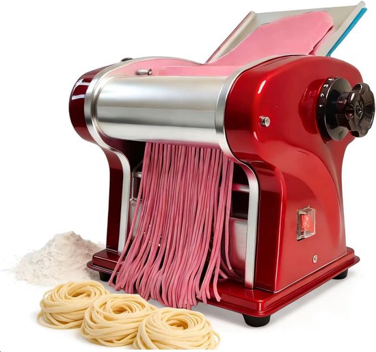 SnelShoppen - Elektrische Pastamachine, 135 W Automatische Pasta Maker, Voor Thuis en Commercieel Gebruik, 2-in-1 Functie, 6 Dikte-instellingen, Perfe