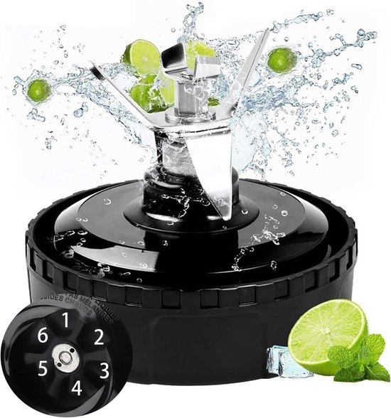 SnelShoppen - Extractor Blade Assembly voor Blender - Vervangingsonderdelen voor Ninja Blenders - 6 Fin RVS Mes - Hoogwaardige ABS Bescherming - Gesch