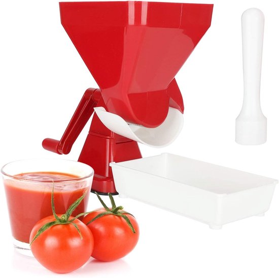 SnelShoppen - Food Strainer Tomaten Juicer met Hoge Sapopbrengst voor Groenten en Fruit - Duurzaam PP en RVS Filter - Ideaal voor Keuken en Bereidinge