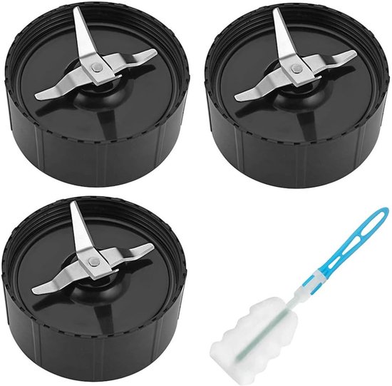 SnelShoppen - For Magic Bullet Cross Blade Vervangende Onderdelen met Gaskets voor 250W Blender Mixer, RVS, Pack van 3, Keukenaccessoires