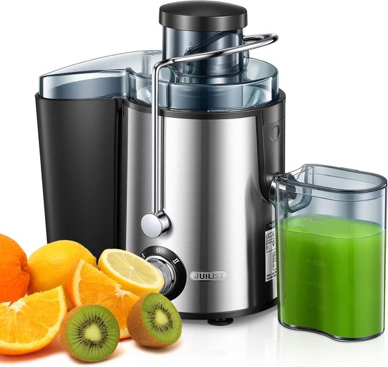 SnelShoppen - Fruit en Groente Juicer 600W met 65mm Vulopening, RVS, 2 Snelheden, Makkelijk Schoon te Maken, BPA-vrij, Inclusief Borstel en Recepten