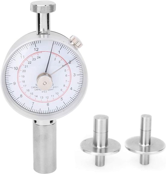SnelShoppen - Fruit Penetrometer - Hand Fruit Hardheidsmeter met 2 Meetkoppen - Voor Fruitbedrijven, Onderwijs en Onderzoek - Durometer tot 24kg/cm²