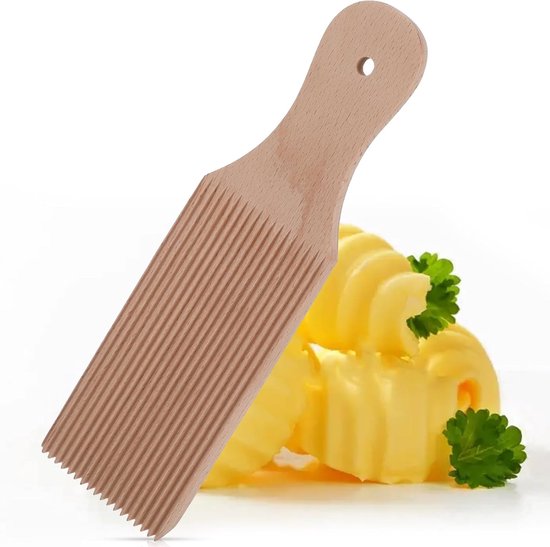 SnelShoppen - Gnocchi Board, Pasta Machine en Accessoires van Natuurlijk Beukenhout, Perfect voor Gnocchi, Cavatelli, Penne, Tortellini, 24x7 cm, Idea