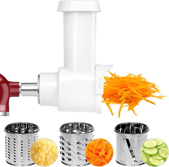 SnelShoppen - Groentesnijder Set, Roestvrij Staal Juliennesnijder, Keuken Accessoire, Compatibel met KitchenAid, Ideaal voor Salades en Groentegerecht