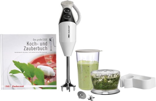 SnelShoppen - Hand Blender 160G Gourmet met Accessoires, tot 15000 Toeren/Min, Wit, Keuken, Smoothies, Soepen, Makkelijk Gebruik