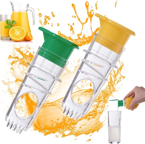 SnelShoppen - Handmatige Citrus Juicer, Lemon Squeezer, Mandarijn Pers, Citrus Pers, Oranje Pers, voor Vers Sap, Set van 2, Hoogwaardige Kunststof, Ke