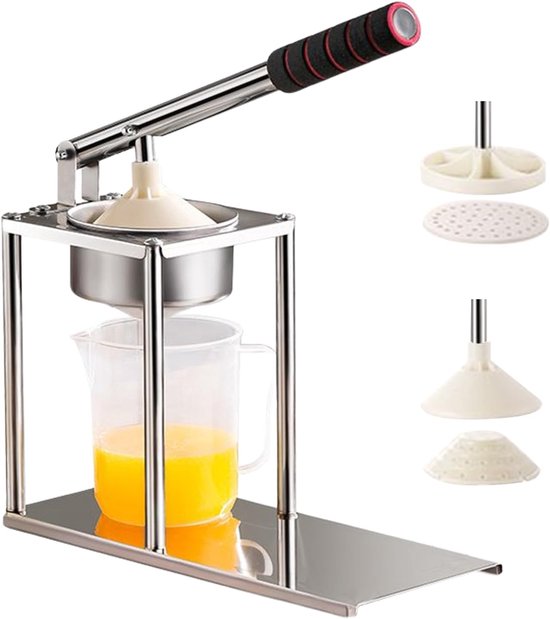SnelShoppen - Handmatige Sinaasappelpers - RVS Citrus Juicer met 2 Sapbekers - Ergonomische Handgrepen - Ideaal voor Keuken en Bar - Makkelijk Schoon