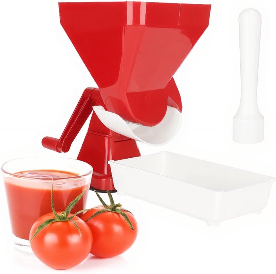 SnelShoppen - Handmatige Tomatenpers met RVS Filter, Voedselzeef en Sausmaker voor Tomaten, Fruit, Groenten, Makkelijk schoon te maken Keukenhulpmidde van Snelshoppen