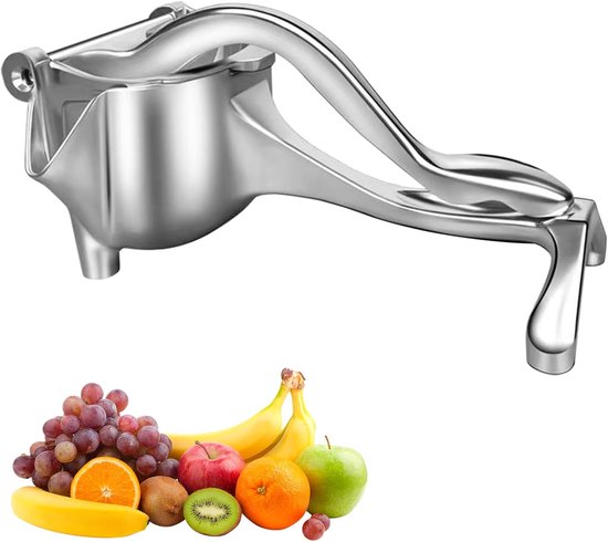 SnelShoppen - Handpers Citruspers RVS Aluminium, Compacte Handmatige Juicer voor Citroen, Pompelmoes, Sinaasappel, Geschikt voor Keuken, Feest, Campin