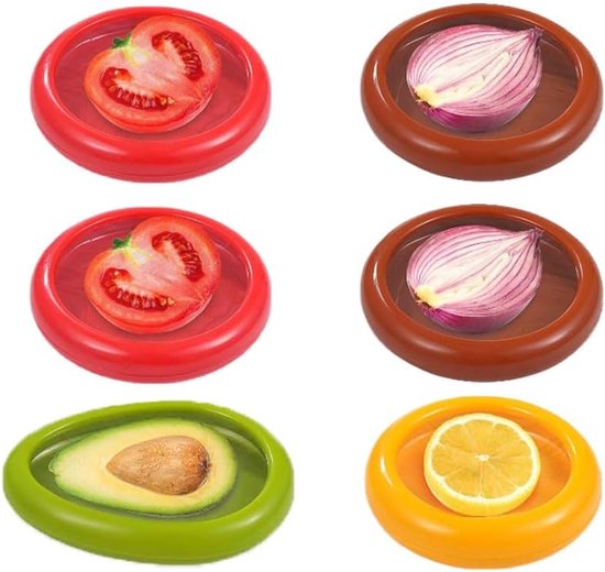 SnelShoppen - Herbruikbare Fruit & Groente Containers, Set van 6, Recyclebare Koelkastdozen, Siliconen Opslagdozen voor Fruit en Groenten, Makkelijk e