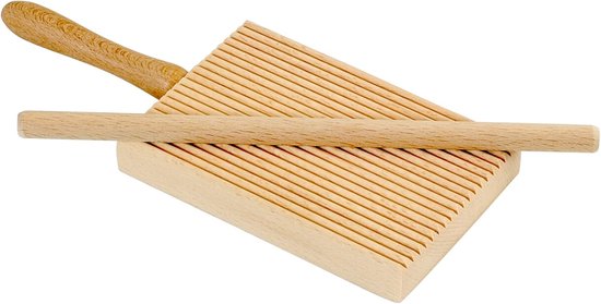 SnelShoppen - Houten Igagnocchi Frame met Garganelli Accessoire - Keuken Gereedschap van Beukenhout - 8x20 cm - Perfect voor Thuis Koken en Feestjes