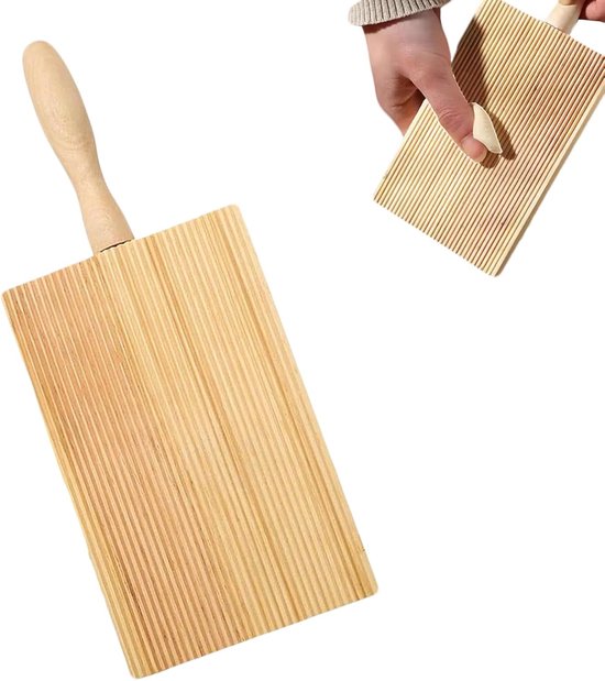 SnelShoppen - Houten Pastaplank voor Gnocchi en Zelfgemaakte Pasta, Duurzaam Beukenhout, Onmisbaar Accessoire voor Ambachtelijke Pasta, Keuken, Macaro